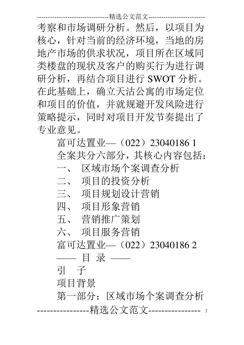 公寓营销策划方案_第2页