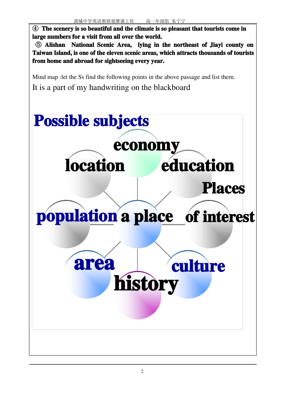 公开课-地点描述--英语写作-教学设计朱宁宁_第2页