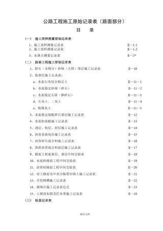 公路工程施工原始记录表