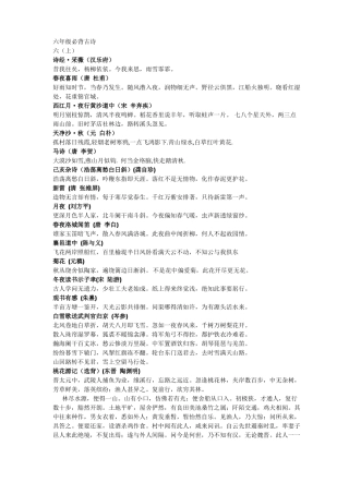 六年级必背古诗及课文