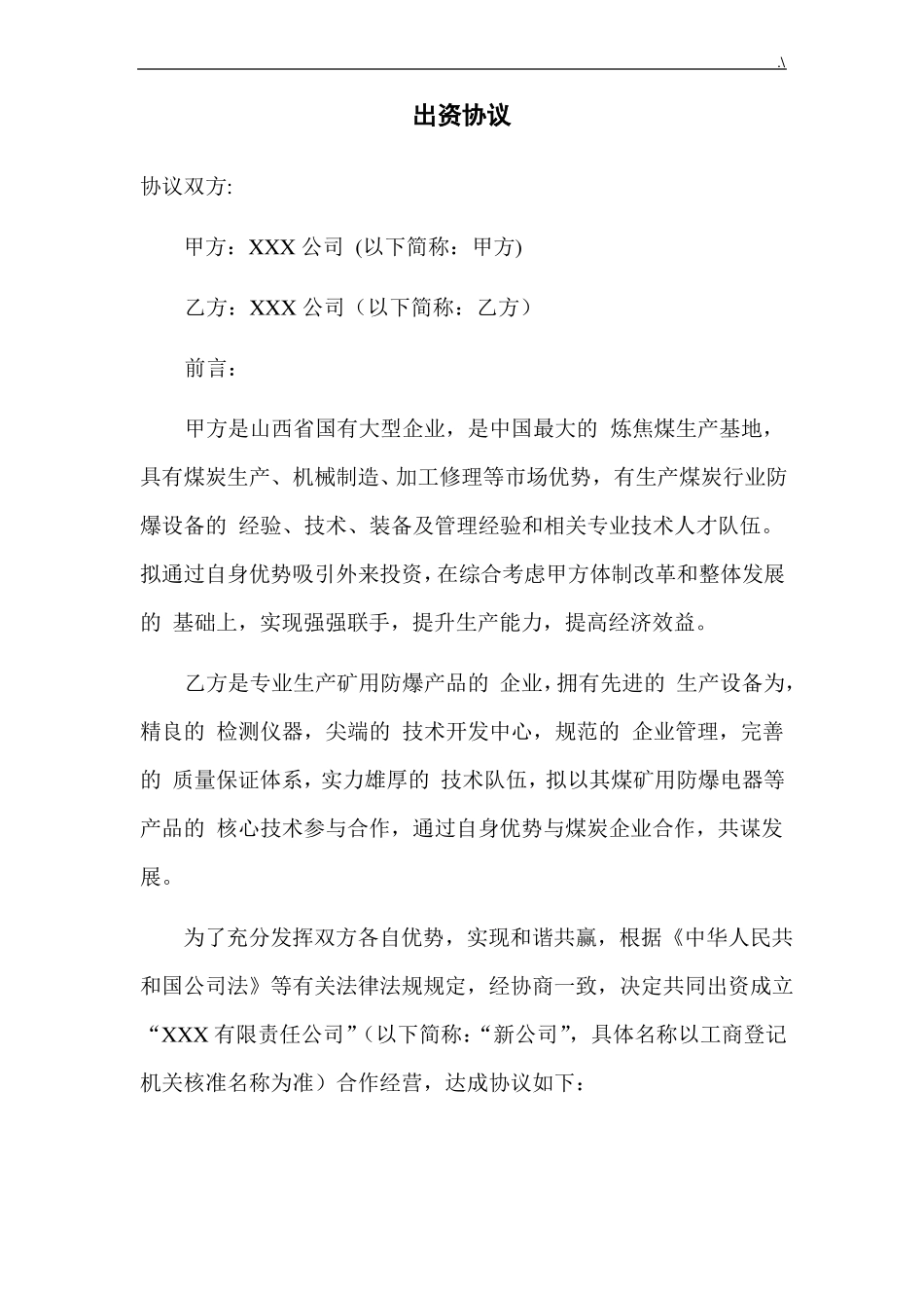 共同出资成立新集团公司方案计划_第3页