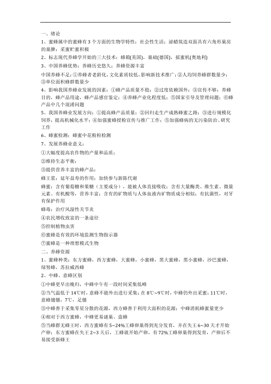 养蜂学知识点植保_第1页