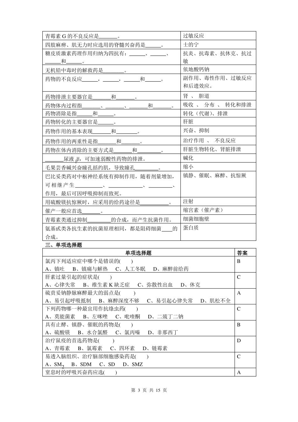 兽医药理学复习思考题_第3页