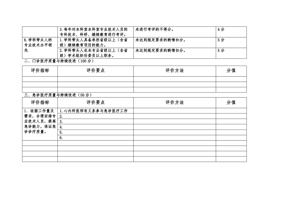 内分泌科,医疗质量评价体系,考核标准_第3页