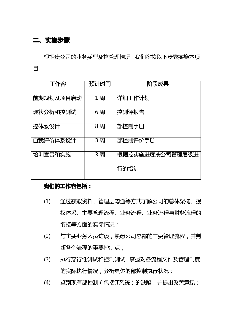内部控制体系建设项目实施计划方案x_第2页