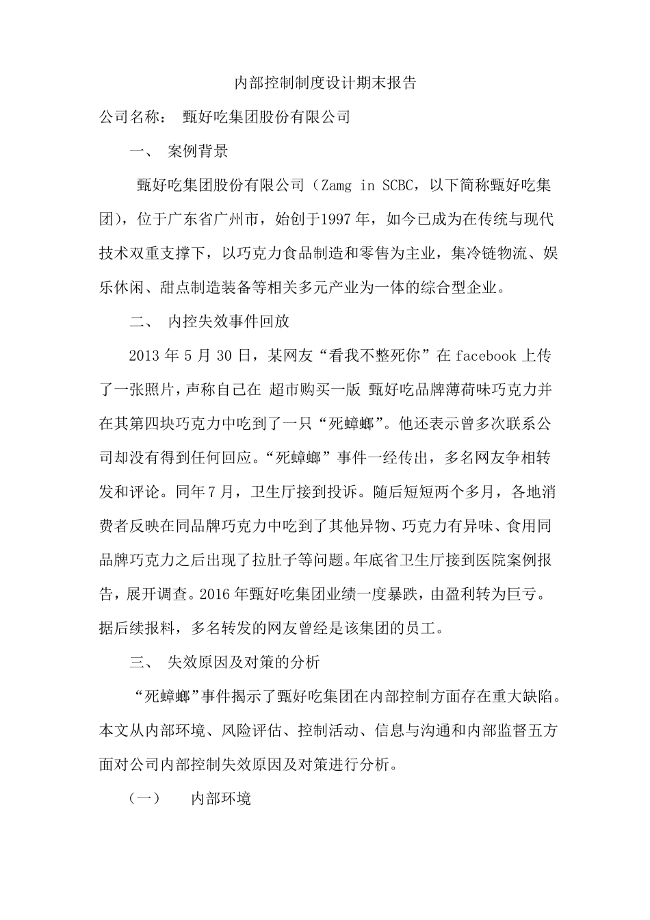 内部控制制度设计报告_第2页