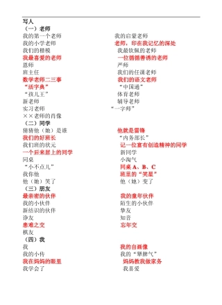 写人作文题目集锦