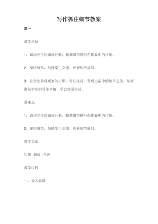 写作抓住细节教案