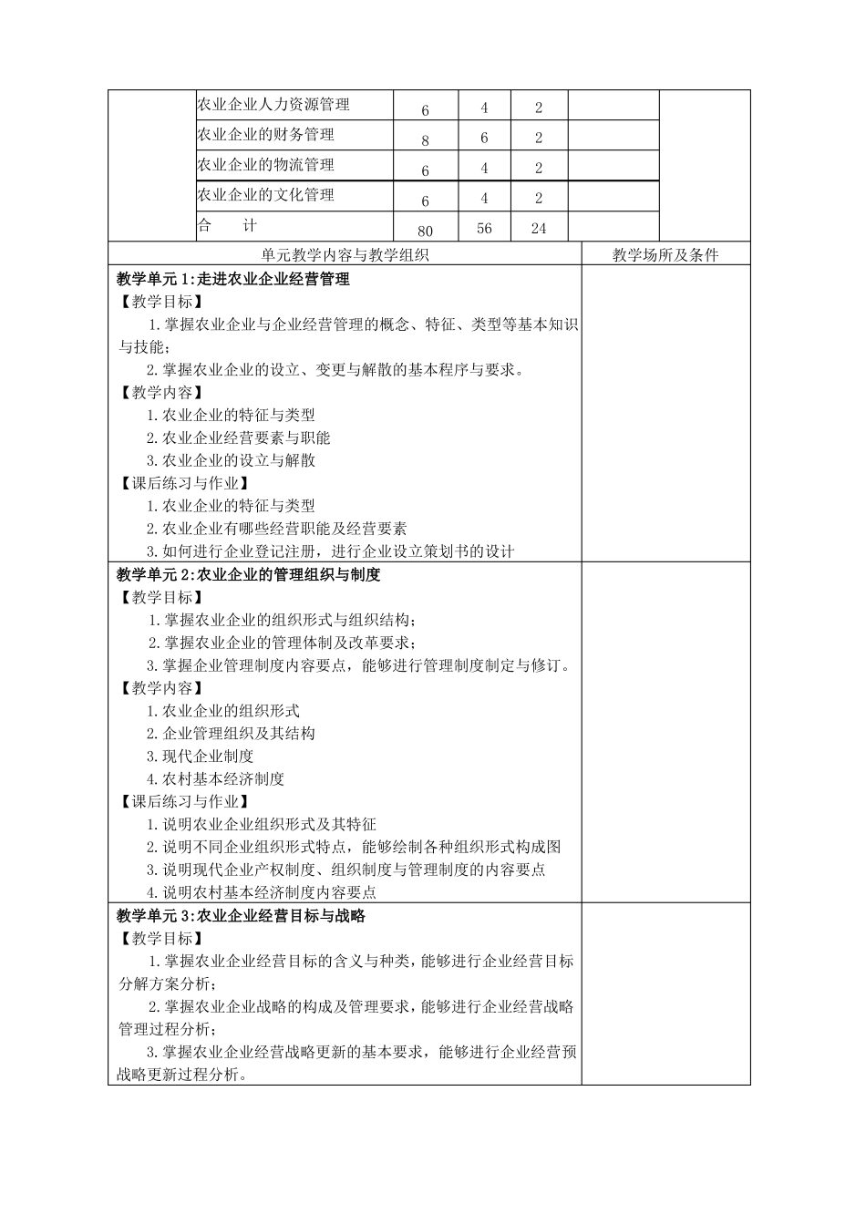 农业企业经营管理课程标准_第3页