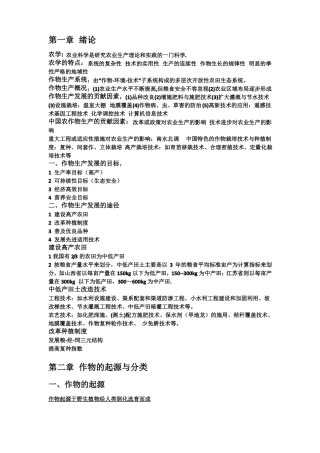 农学概论知识点