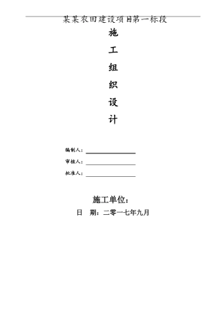 农田水利项目施工组织设计