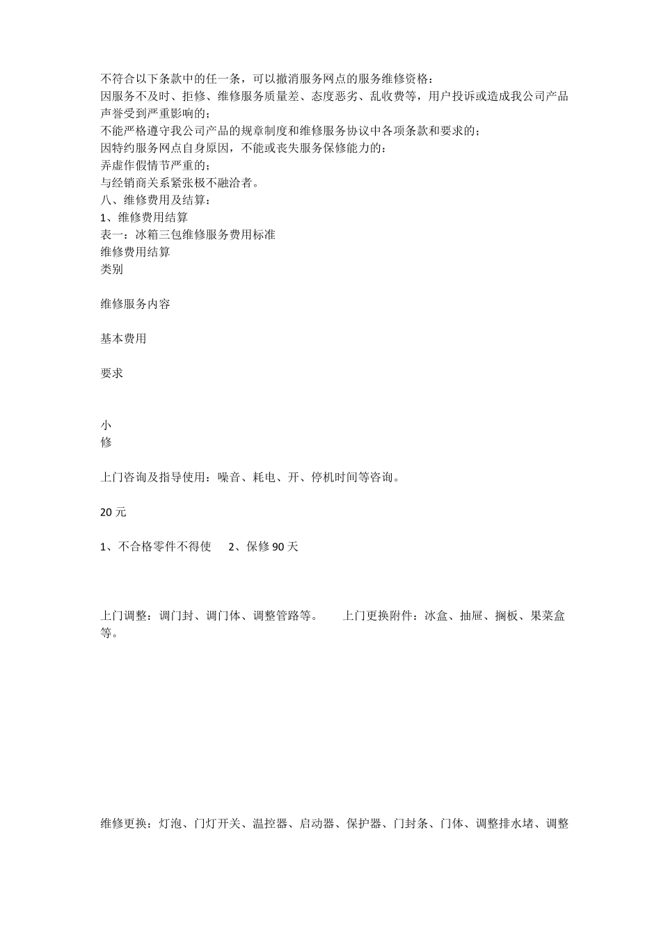 冰箱售后服务协议书_第3页