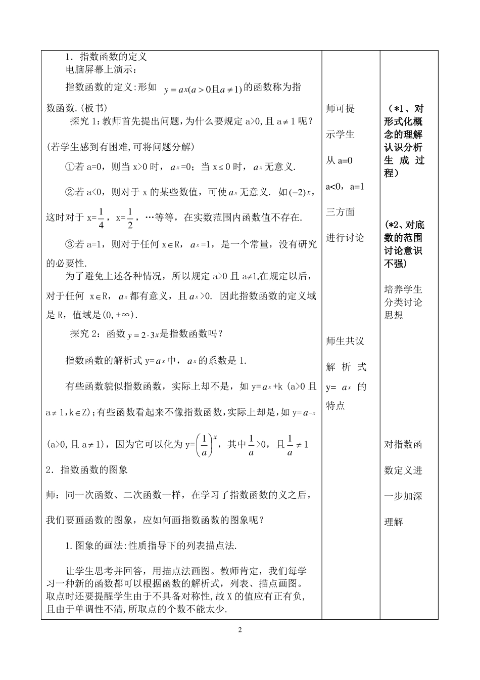 函数的图象与性质教学设计、教学反思_第2页