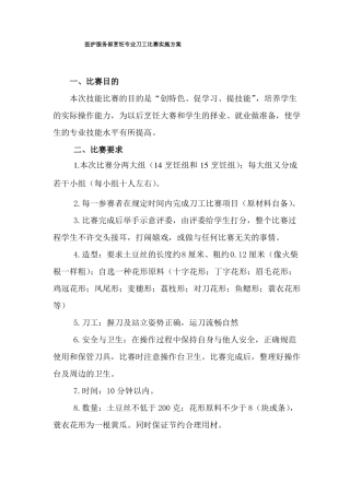 刀工比赛方案