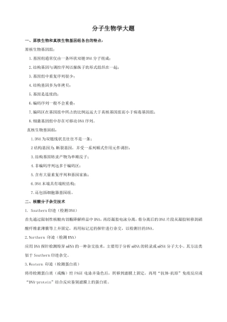 分子生物学大题