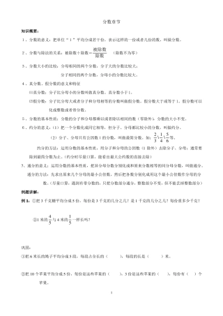 分数的意义和性质培优