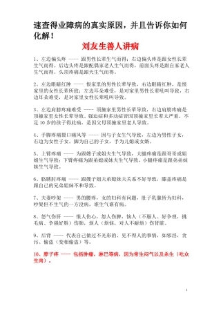 刘善人讲病——速查得业障病的真实原因剖析