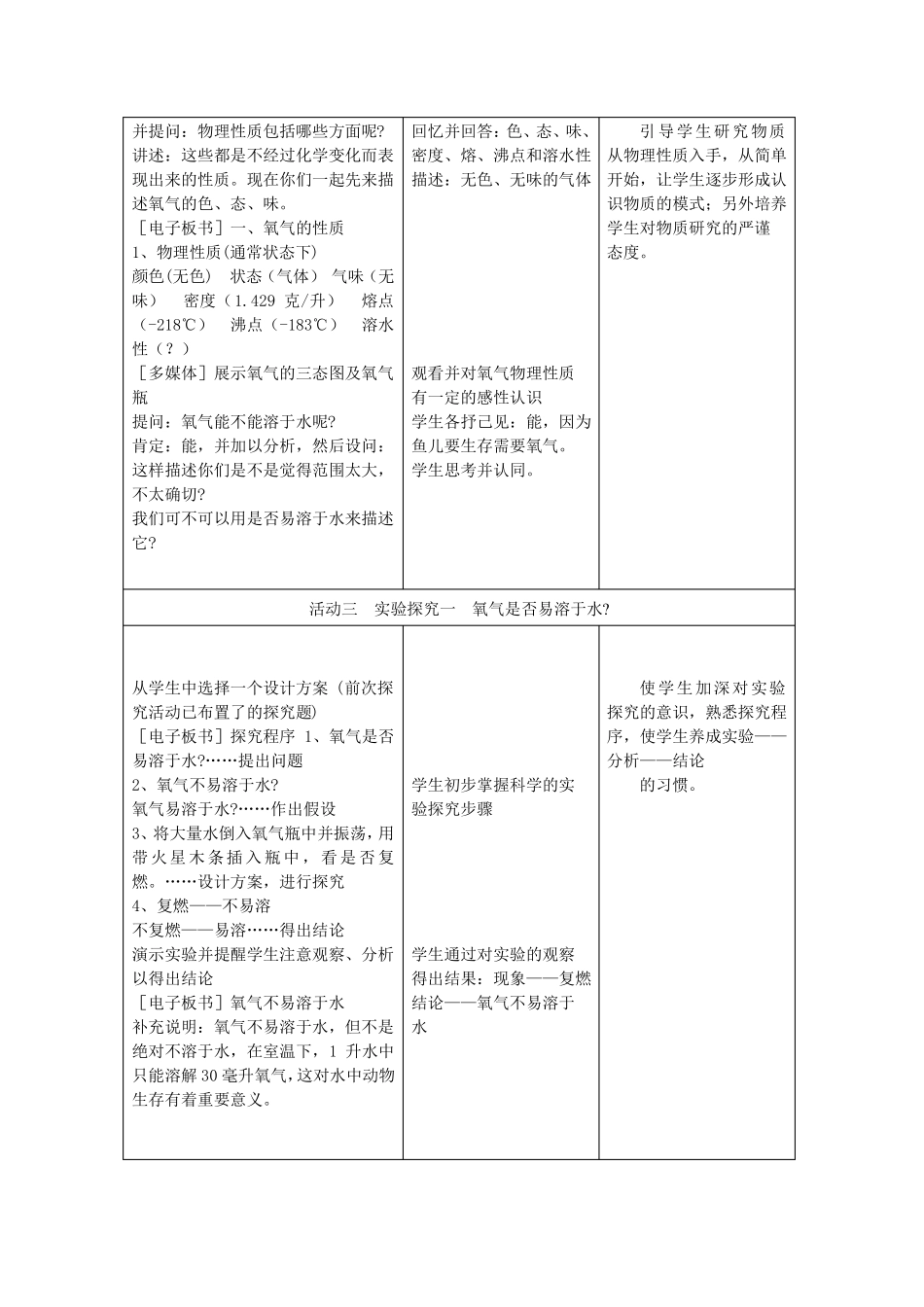 初三化学_氧气教学设计_第3页