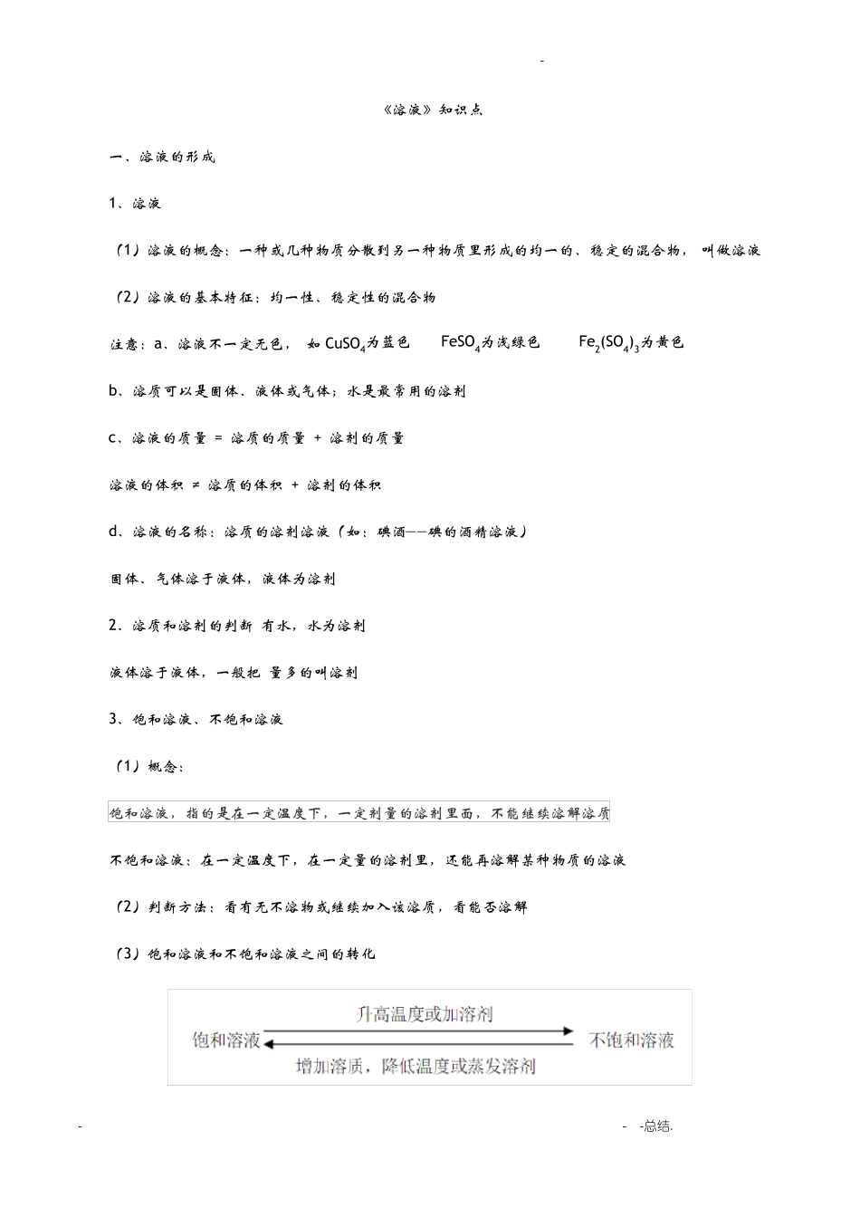 初三化学溶液知识点_第1页