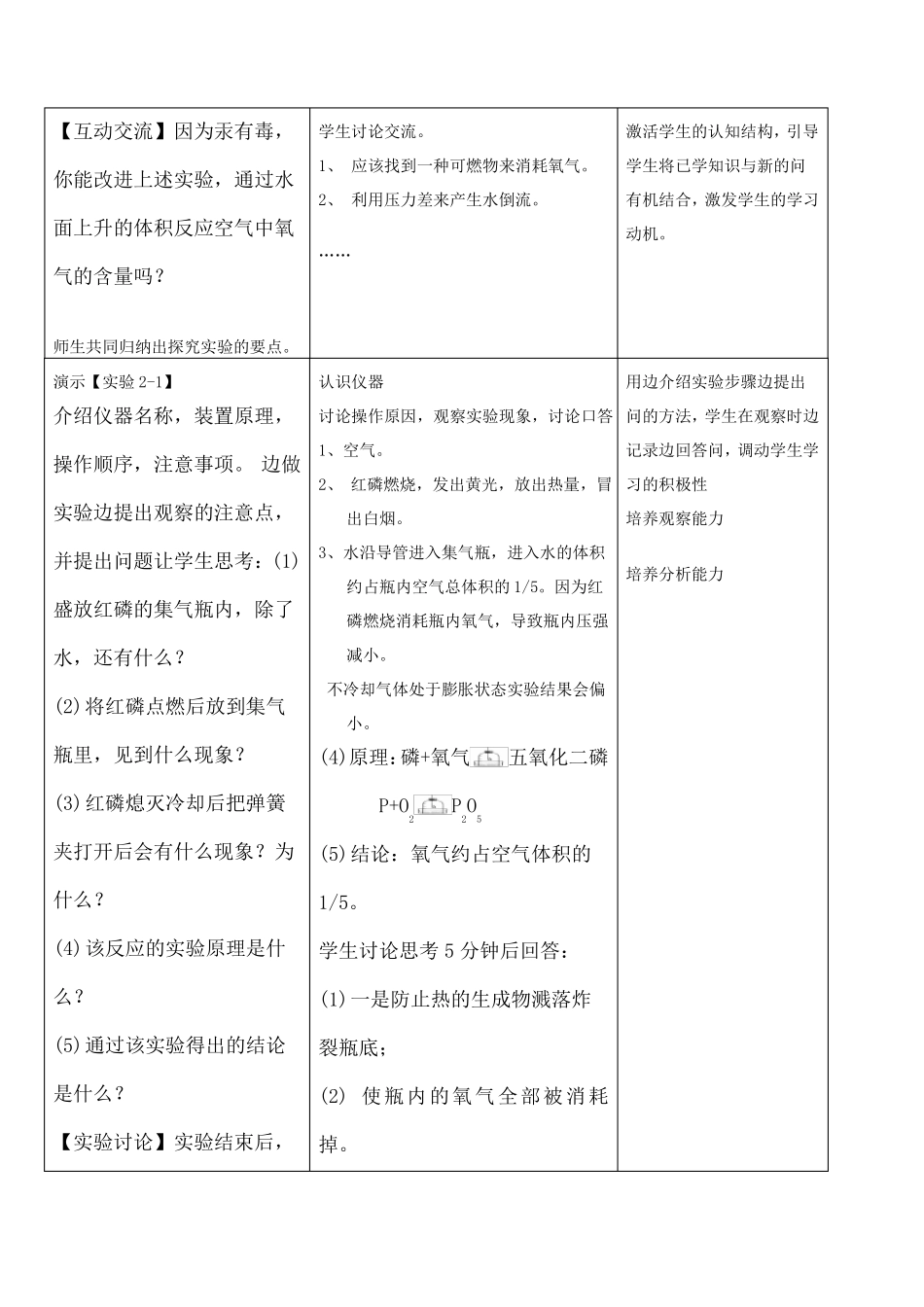 初三化学空气教学设计_第3页