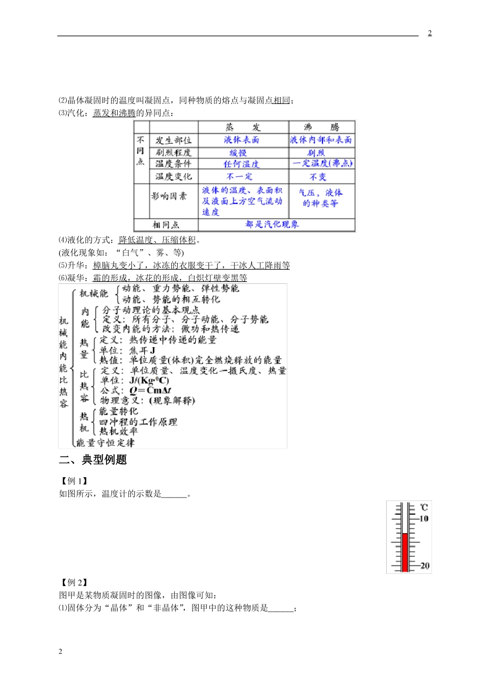 初三年级物理总复习-热学综合教案_第2页