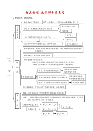 初三热学基础知识