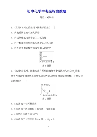 初中化学中考坐标曲线题