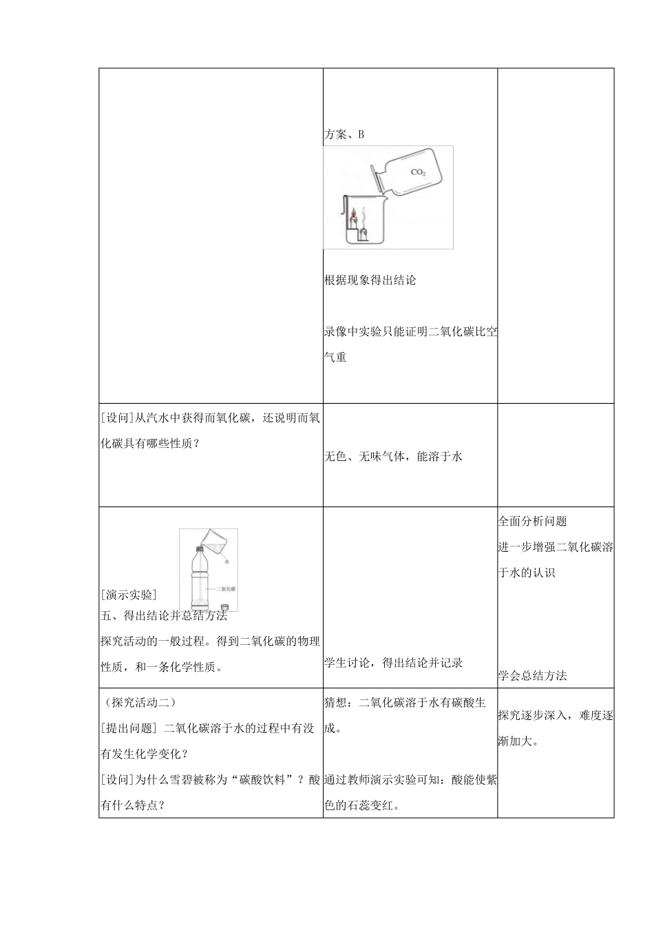 初中化学九年级二氧化碳和一氧化碳优秀教学设计_第3页