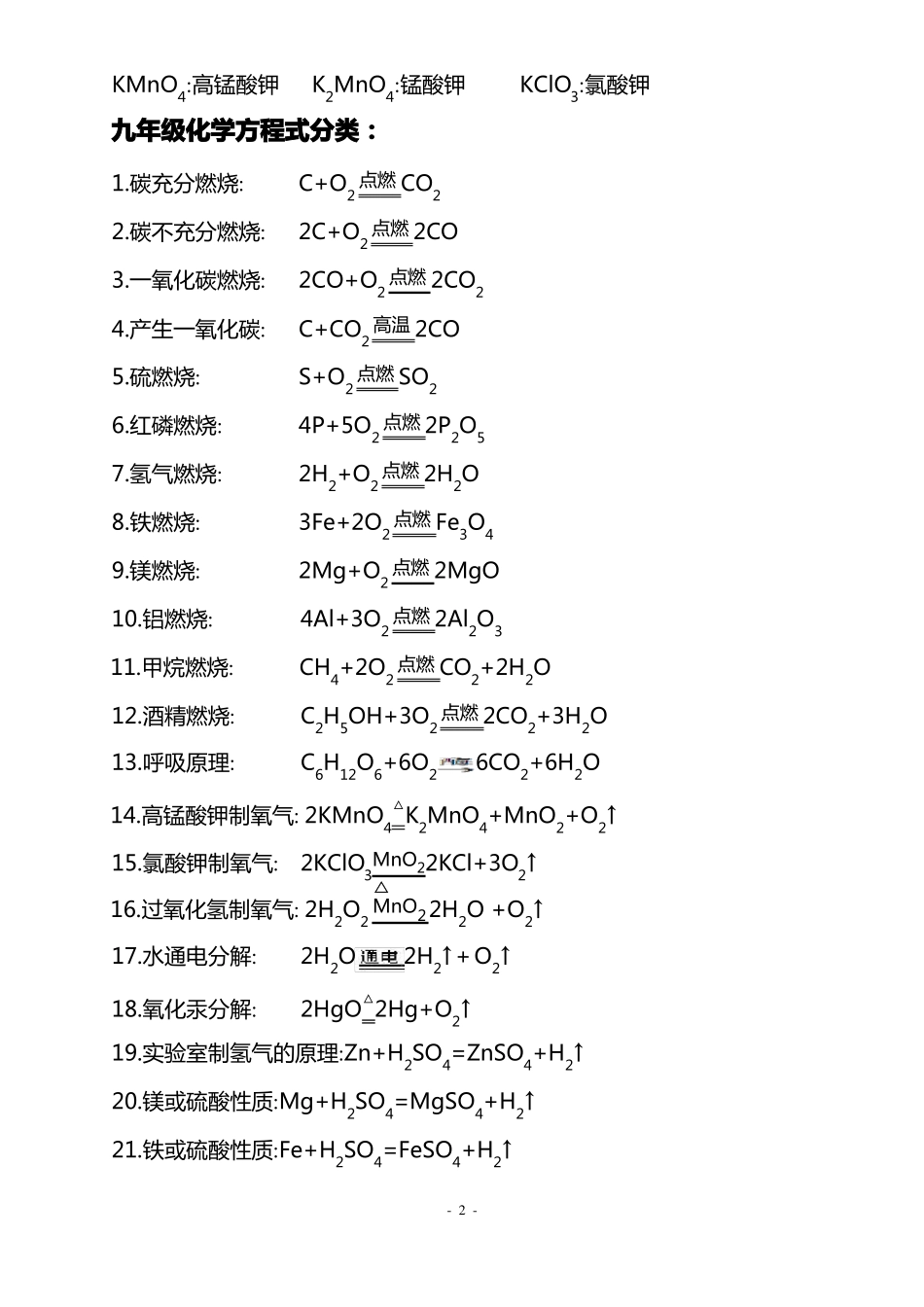 初中化学必背化学式大全_第2页