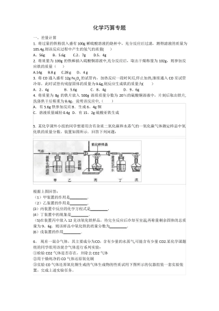 初中化学技巧性计算专题