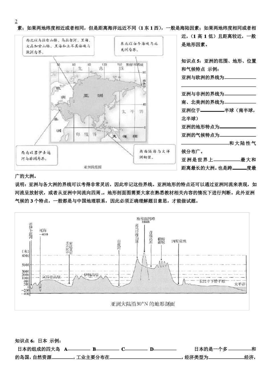 初中地理中考读图专题及综合训练_第2页