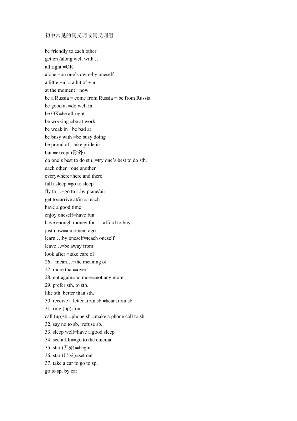 初中常见的同义词或同义词组_第1页