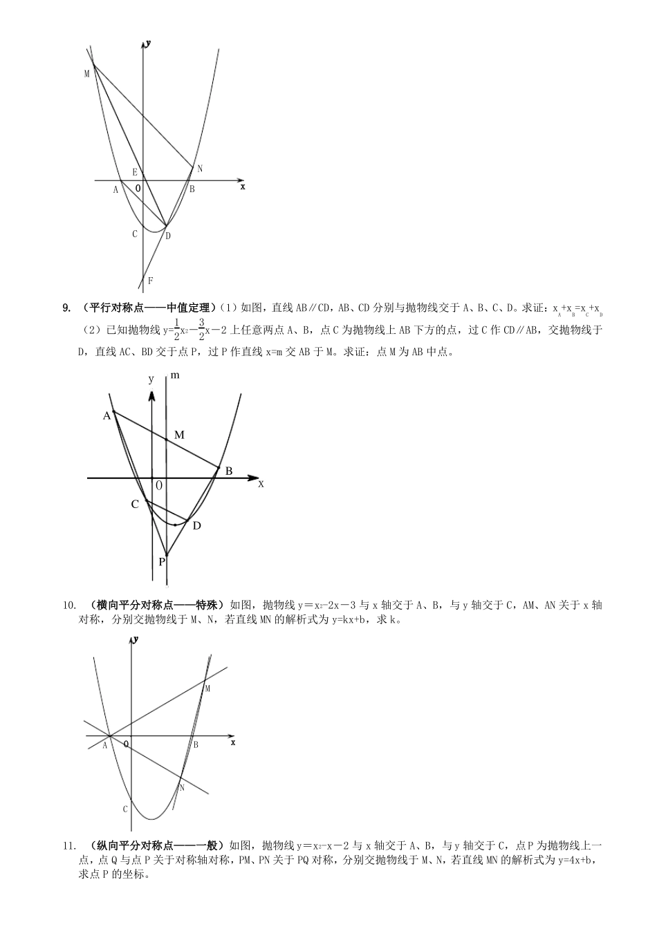 初中抛物线常见结论汇总教师版_第3页