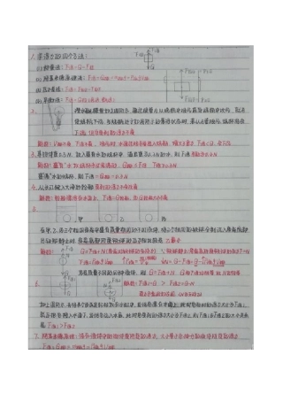 初中物理手写笔记