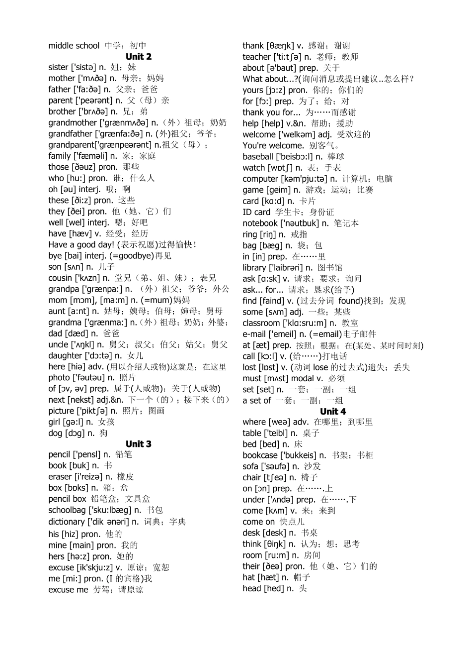 初中英语单词_第2页
