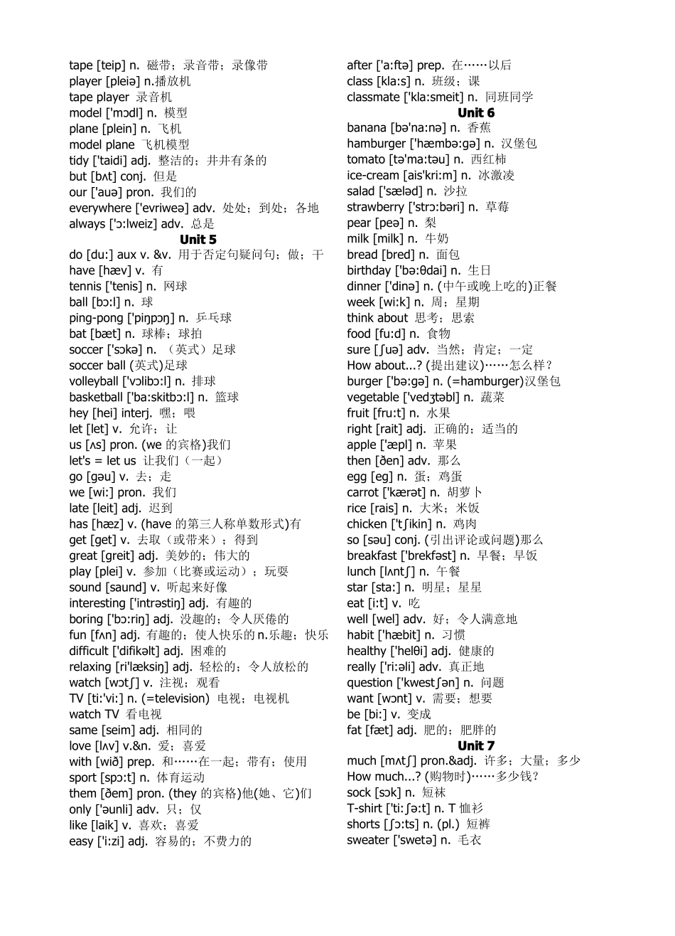 初中英语单词汇总_第3页