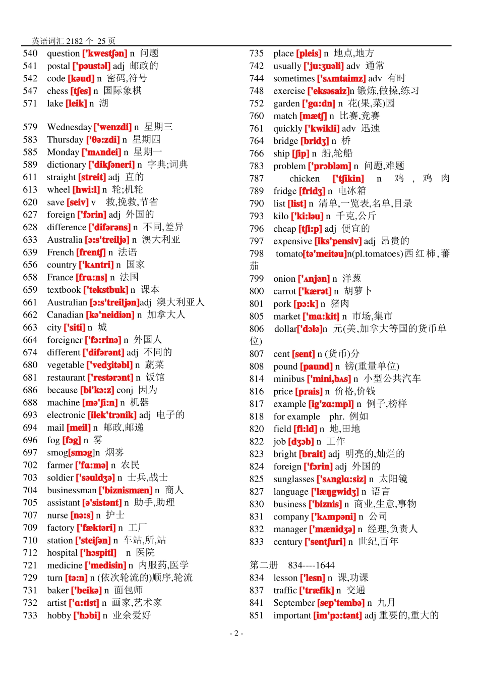 初中英语单词表大全_第2页