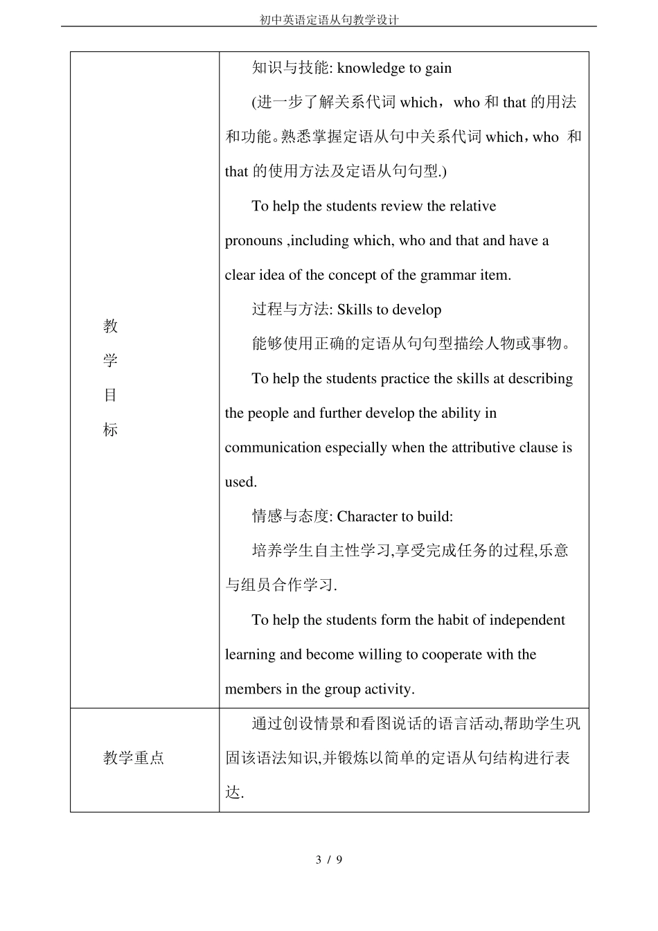 初中英语定语从句教学设计_第3页