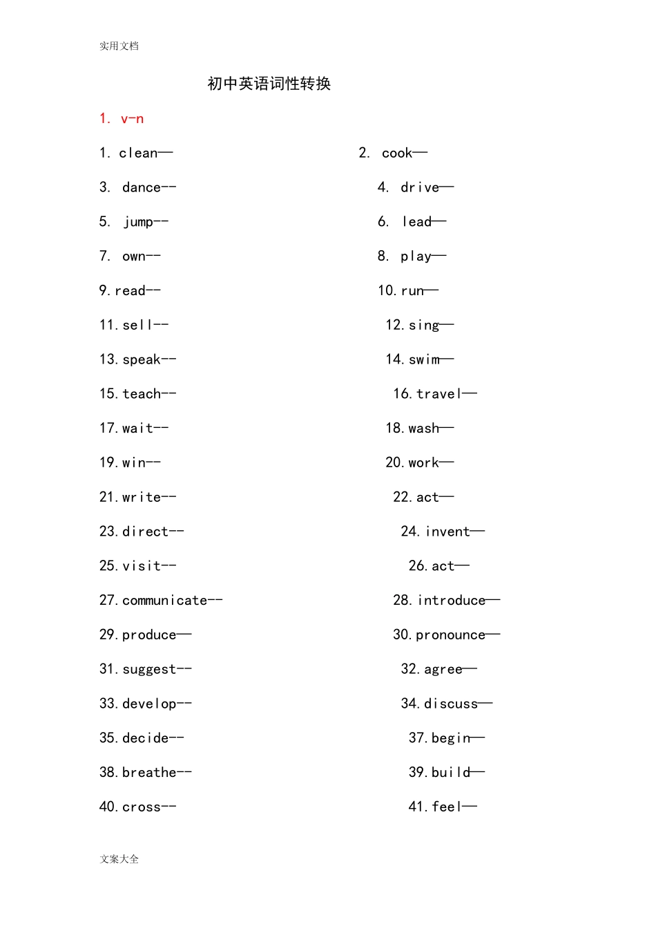 初中英语词性转换_第1页
