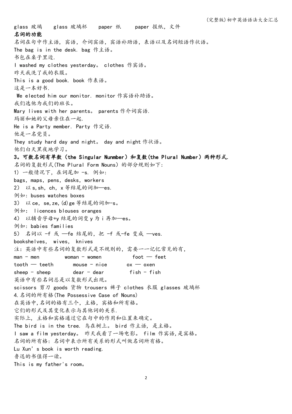 初中英语语法大全汇总_第2页