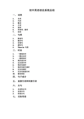 初中英语语法系统总结