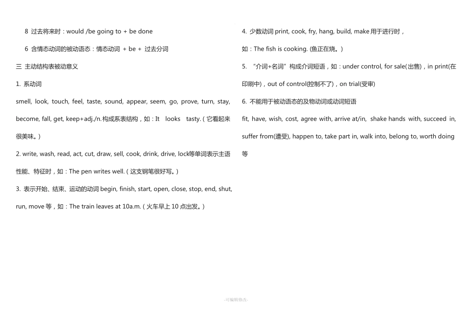 初中被动语态及习题答案_第2页