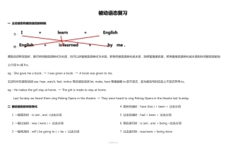 初中被动语态及习题答案