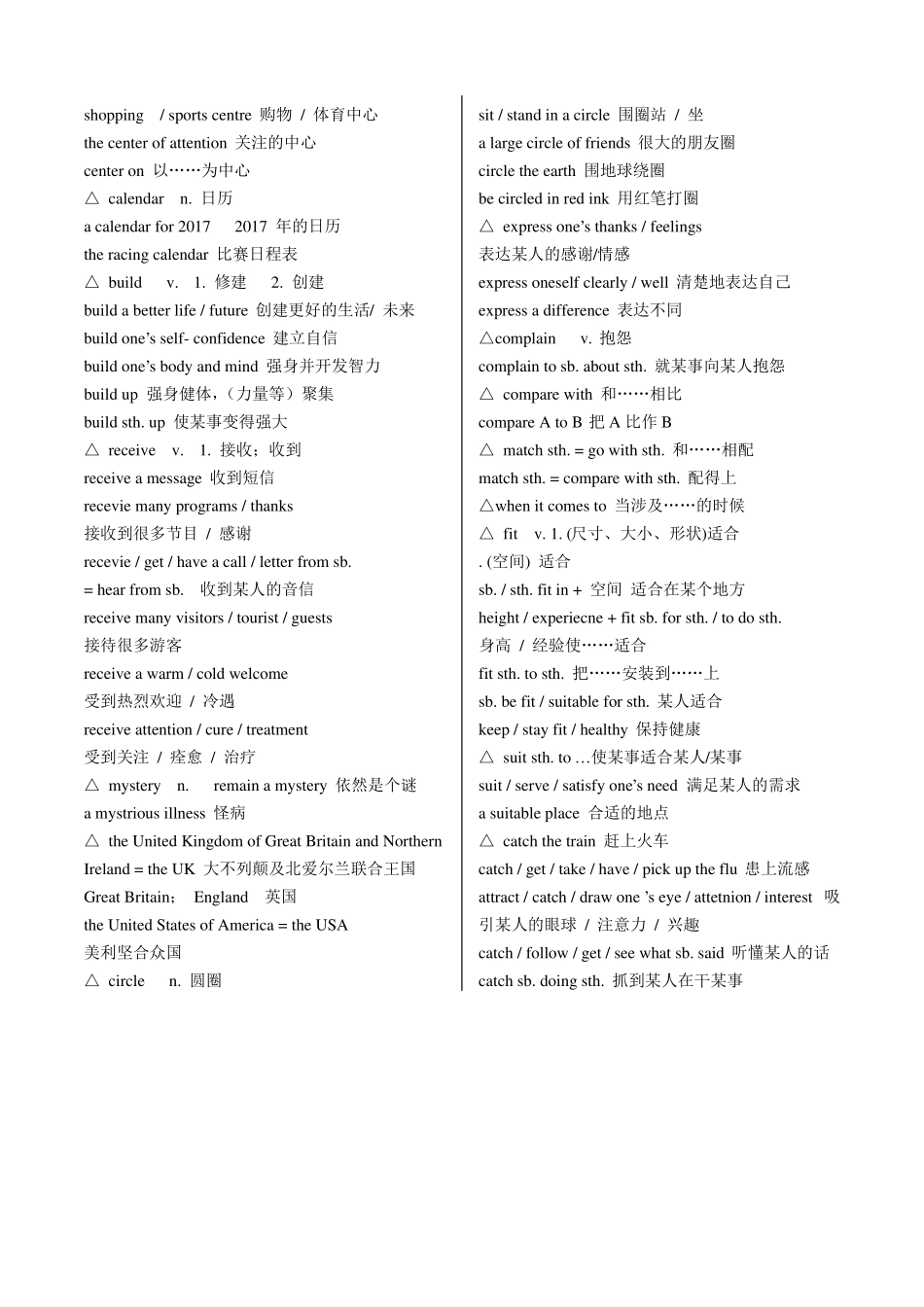 初中重点单词积累_第2页