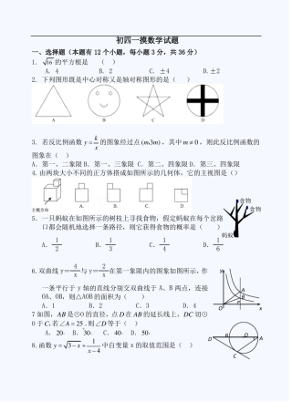 初四数学模拟试题