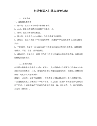 初学素描入门基本理论知识