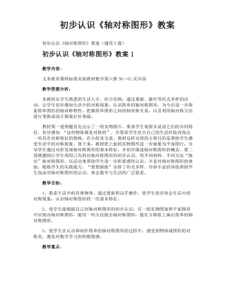 初步认识轴对称图形教案