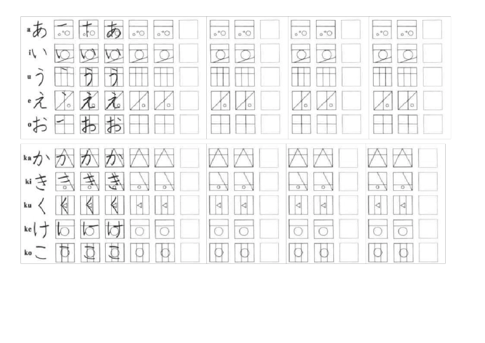 初级日语标准五十音图手写体临摹字帖_第2页