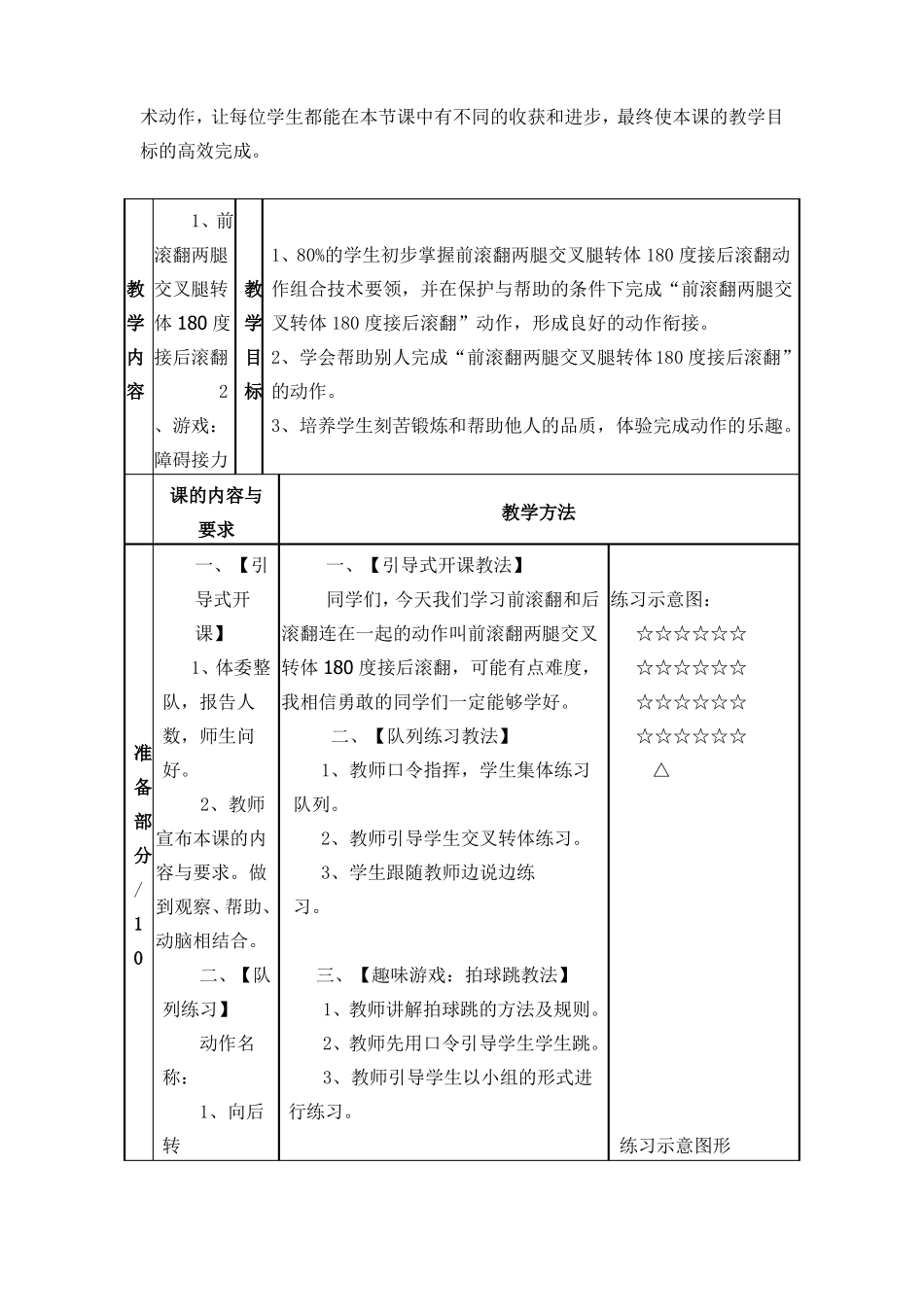 前滚翻两腿交叉转体180度接后滚翻教学设计_第2页
