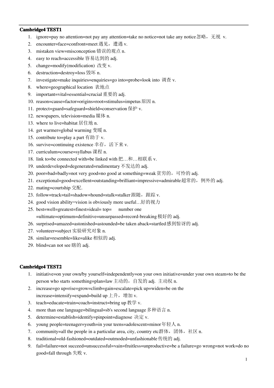 剑雅真题阅读同义词替换汇总_第1页